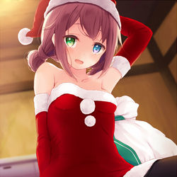 This is a pixiv picture whose title is オッドアイ娘でクリスマス.