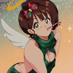 This is a pixiv picture whose title is Bluesona Christmas Angel [OC].