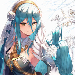 This is a pixiv picture whose title is 【FE】ニフル衣装アクア【ヒーローズ】.