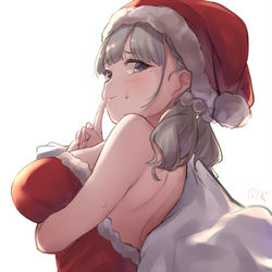 This is a pixiv picture whose title is 「あれ？起きちゃった？…お姉さんが来たことは内緒にしてね///」.