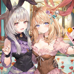 This is a pixiv picture whose title is ツインミコッテ.