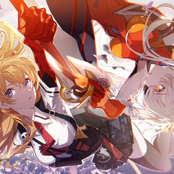 This is a pixiv picture whose title is アスカ&キアナ.