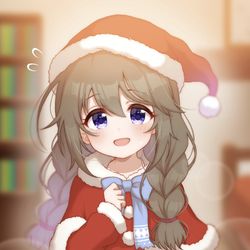 This is a pixiv picture whose title is サンタコス由仁先輩.