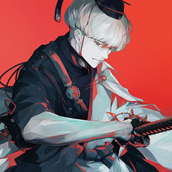 This is a pixiv picture whose title is 渡辺綱.