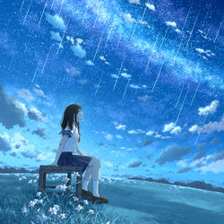 This is a pixiv picture whose title is あの星が降る丘で、君とまた出会いたい。.