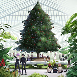 This is a pixiv picture whose title is 大温室のある本丸のクリスマス.