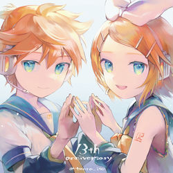 This is a pixiv picture whose title is 鏡音13周年.