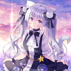 This is a pixiv picture whose title is 猫ときらきらな星.