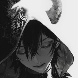 This is a pixiv picture whose title is 瞑目.