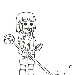 This is a pixiv picture whose title is 草刈り.