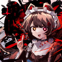 This is a pixiv picture whose title is 地獄、堕ちてもらおか (+猫リゼ).