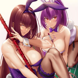 This is a pixiv picture whose title is スカサハ & スカディ.