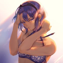 This is a pixiv picture whose title is 下着モデル「静謐ちゃん」.