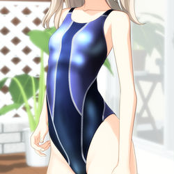 This is a pixiv picture whose title is 島田愛里寿・競泳水着これくしょん.