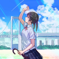 This is a pixiv picture whose title is 行こう、明日へ.