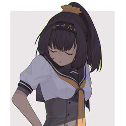 This is a pixiv picture whose title is 眠い朝の秋月.