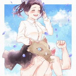 This is a pixiv picture whose title is 鬼滅LOG.