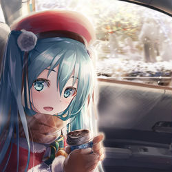 This is a pixiv picture whose title is 仕事終わりのサンタミクさん.