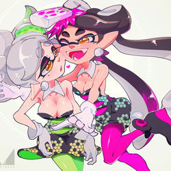 This is a pixiv picture whose title is シオカラーズ百合絵　ごたまぜ.