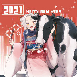 This is a pixiv picture whose title is 2021🐮.