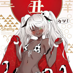 This is a pixiv picture whose title is ウシ！.