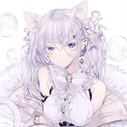 This is a pixiv picture whose title is 白猫.