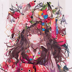 This is a pixiv picture whose title is あけ梅.
