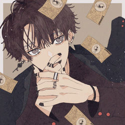 This is a pixiv picture whose title is 『金の亡者』.
