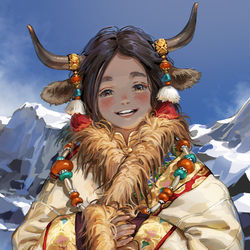 This is a pixiv picture whose title is 牛年.