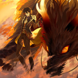 This is a pixiv picture whose title is 钟离.