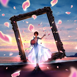 This is a pixiv picture whose title is 悲愴絵画.