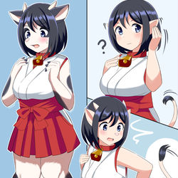 This is a pixiv picture whose title is 牛化の首輪.