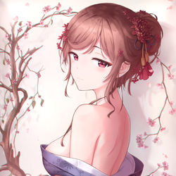 This is a pixiv picture whose title is Yuugiri.