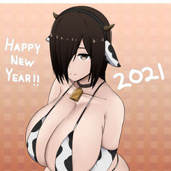 This is a pixiv picture whose title is 2021 🐮.