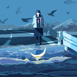 This is a pixiv picture whose title is 夢に打ち寄せる波.