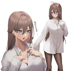 This is a pixiv picture whose title is シャツが大きすぎる.