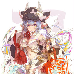 This is a pixiv picture whose title is 丑年しゃとら.