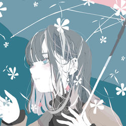 This is a pixiv picture whose title is 花降る夜。.