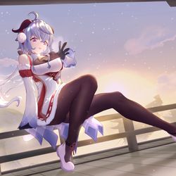 This is a pixiv picture whose title is 椰羊（甘雨）.