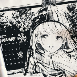 This is a pixiv picture whose title is 1月の絵.