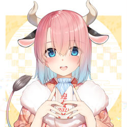 This is a pixiv picture whose title is 丑年みるくちゃん.