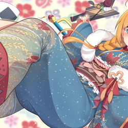 This is a pixiv picture whose title is 晴れ着ペコ.