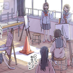 This is a pixiv picture whose title is デッサン室.