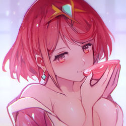 This is a pixiv picture whose title is ほろよいホムラちゃん.