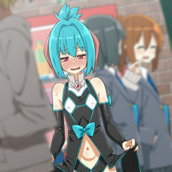 This is a pixiv picture whose title is 露出に目覚めた炭咲ダイヤ.