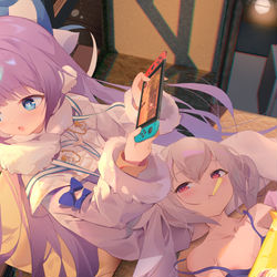 This is a pixiv picture whose title is 咦下雪了.