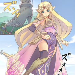 This is a pixiv picture whose title is ゼルダ無双.