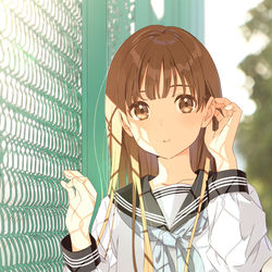 This is a pixiv picture whose title is 「先輩…？」.