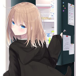 This is a pixiv picture whose title is 「おかえり～何か飲む？」.