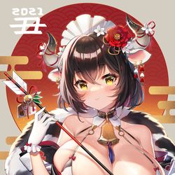 This is a pixiv picture whose title is 新年牛娘🐮.